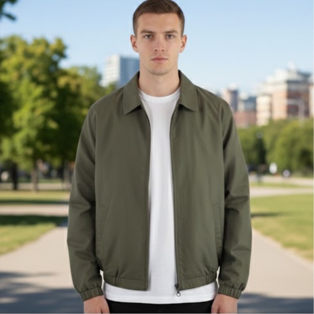 Retreat Olive Green Men's Zip Jacket, Size XL
